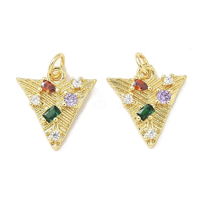 Brass Micro Pave Cubic Zirconia Pendants LS-KK-Z120-23G-1