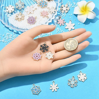 10 Styles Alloy Enamel Pendants ENAM-YW0005-16A-1