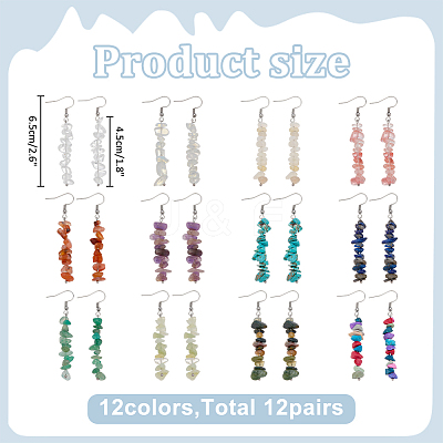 316 Surgical Stainless Steel Chip Dangle Earrings EJEW-WR00002-1