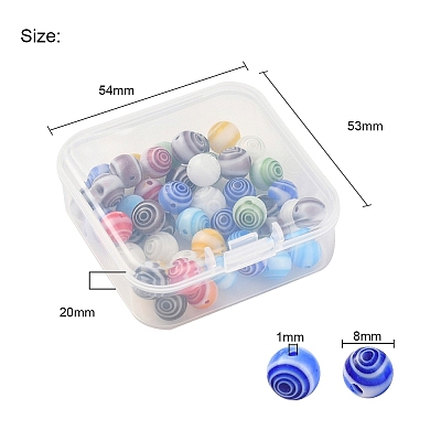 48Pcs Handmade Millefiori Glass Beads LK-YW0001-02B-1