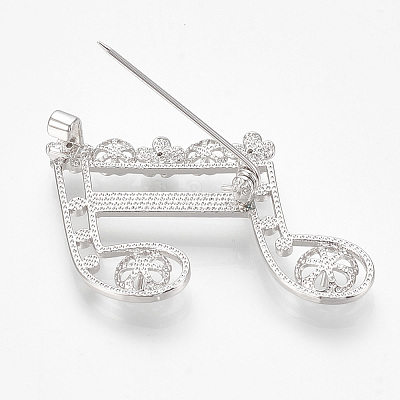 Brass Brooch Rhinestone Settings KK-T027-11P-1