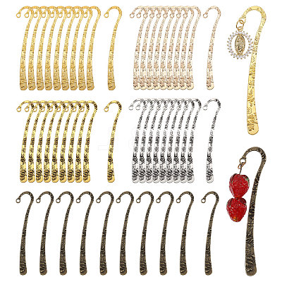 50Pcs 5 Colors Alloy Bookmarks Findings FIND-GL0002-29-1