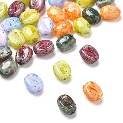 40Pcs 5 Colors Baking Paint Glass Seed Beads GLAA-FS0002-27-1