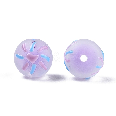 Frosted Acrylic Enamel Beads FACR-G005-02A-1
