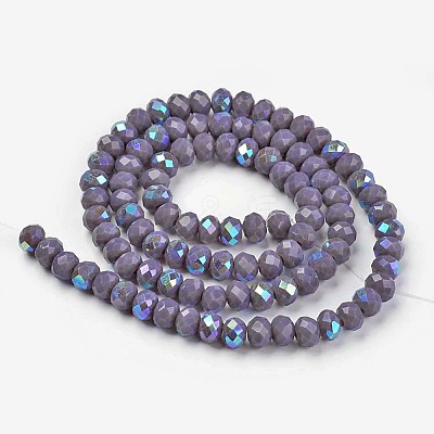 Electroplate Opaque Solid Color Glass Beads Strands EGLA-A034-P3mm-L10-1