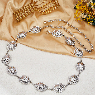 1Pc Alloy Cloud Link Chain Waist Belly Chains for Women AJEW-GF0013-44-1