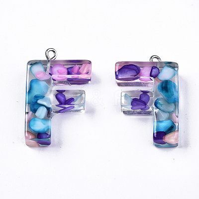 Transparent Epoxy Resin Pendants CRES-S364-001F-1