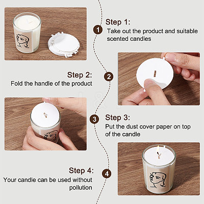 120 Sheets 4 Style Paper Candle Dust Covers for Candle Cups DIY-FG0004-68-1