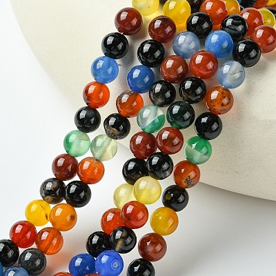 Natural Agate Beads Strands G-F417-05-8mm-1