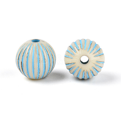 Painted Opaque Acrylic Beads OACR-T029-02G-1