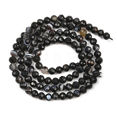 Natural Dyed & Heated Black Agate Beads Strands G-RM250101-C18-1