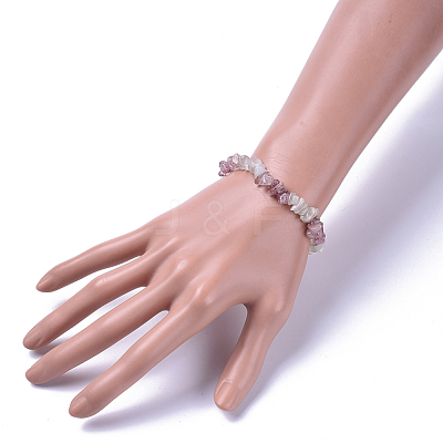 Natural Mixed Stone Chip Stretch Bracelets BJEW-JB04490-1