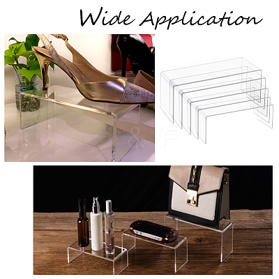 5Pcs 5 Styles U-shape Acrylic Shoes Display Stand Risesrs ODIS-WR0001-01-1