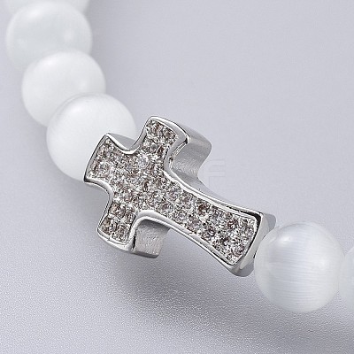 Cat Eye Stretch Bracelets BJEW-JB04589-1