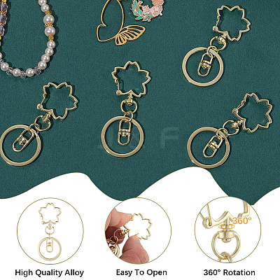 18Pcs Alloy Keychain Clasps KEYC-SC0001-72G-1