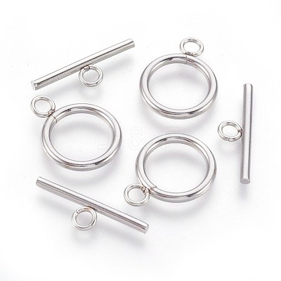 Tarnish Resistant 304 Stainless Steel Toggle Clasps STAS-F188-30G-1