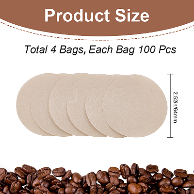 100Pcs Paper Coffee Filters FIND-WH0423-59A-1