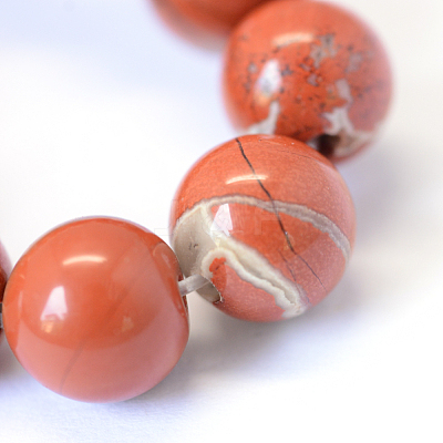 Natural Red Jasper Round Bead Strands X-G-E334-6mm-27-1