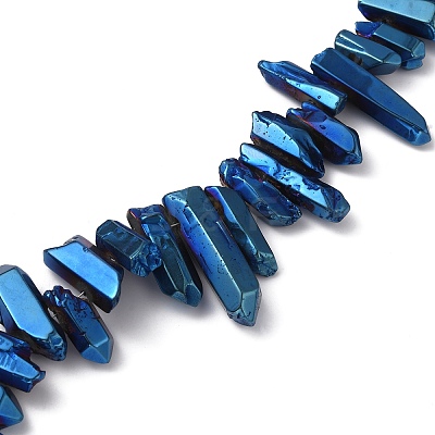 Electroplated Natural Quartz Crystal Beads Strands G-WH0022-08A-1