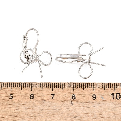 Bowknot Brass Leverback Earrings EJEW-A150-04A-P-1