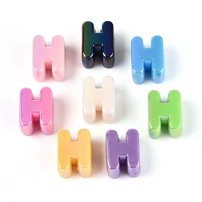 UV Plating Opaque Acrylic European Beads OACR-M027-03H-1