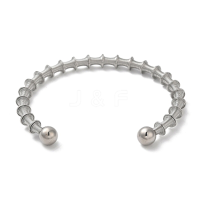 Non-Tarnish 304 Stainless Steel Open Cuff Bangle LS-BJEW-D021-01A-P-1