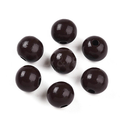 Painted Natural Wood Beads WOOD-A018-16mm-08-1