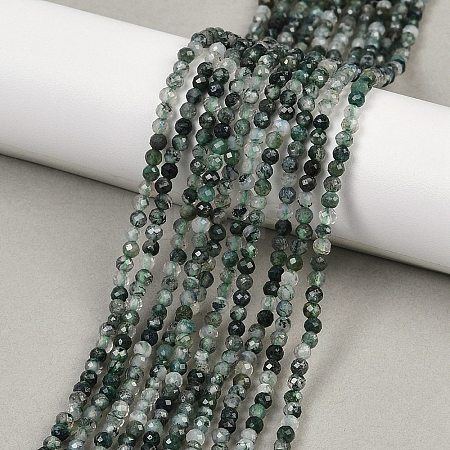 Natural Moss Agate Beads Strands G-A129-3mm-01-1