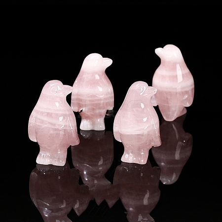 Natural Rose Quartz Carved Penguin Figurines PW-WG770A9-01-1