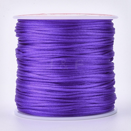 Round Nylon Satin Rattail Cord NWIR-WH0009-15A-18-1