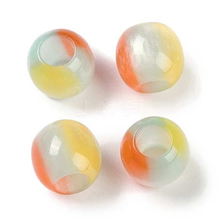 Triple Color Resin European Beads RESI-F055-05B-1