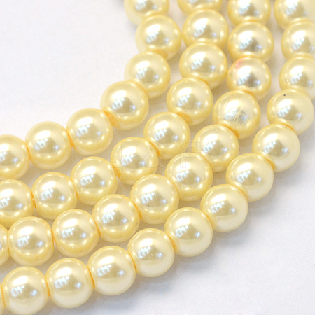 Baking Paint Pearlized Glass Pearl Round Bead Strands HY-Q003-12mm-21-1