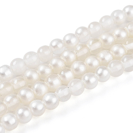 Baking Paint Transparent Glass Beads Strands DGLA-N011-4mm-01-1