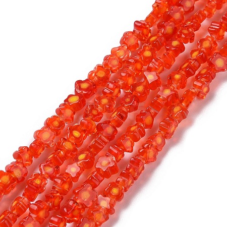 Handmade Millefiori Glass Bead Strands LAMP-J035-4mm-70-1