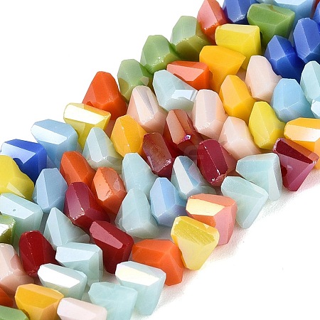 Electroplate Opaque Glass Beads Strands EGLA-Q135-03A-B01-1