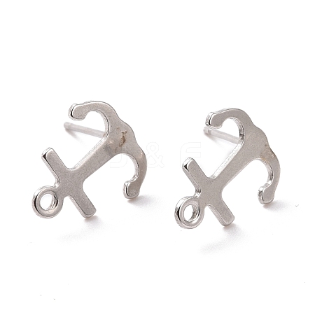 Non-Tarnish 201 Stainless Steel Stud Earring Findings STAS-K241-02P-1