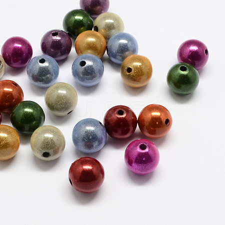 Spray Painted Acrylic Beads MACR-Q154-12mm-M-1