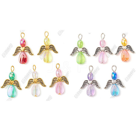 40Pcs 10 Styles Transparent Acrylic Charms PALLOY-FS00017-1