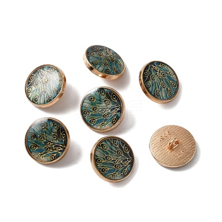 Alloy Enamel Shank Buttons BUTT-WH0015-52B-1