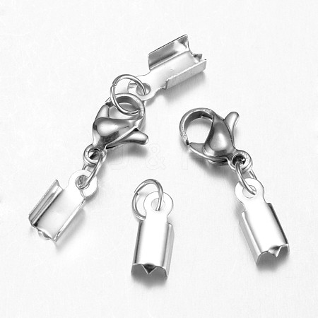 Tarnish Resistant 304 Stainless Steel Lobster Claw Clasps X-STAS-G075-02B-1