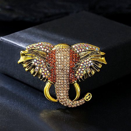 Alloy Rhinestone Brooch JEWB-K027-08AG-1