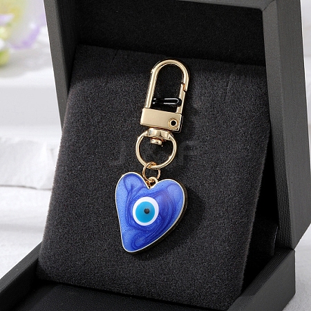 Heart with Evil Eye Alloy Enamel Pendant Decoration PW-WG38333-02-1