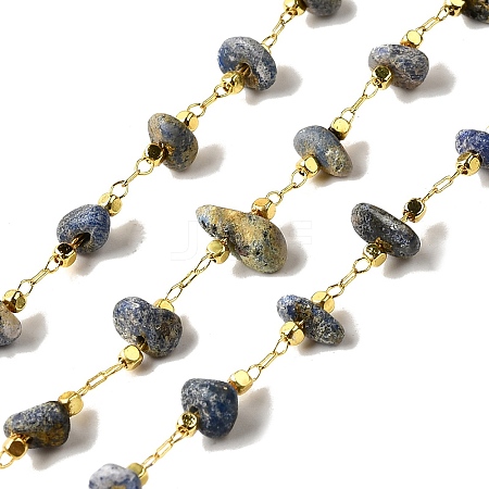 Handmade Natural Lapis Lazuli Chip Beaded Chains CHC-F020-10G-07-1