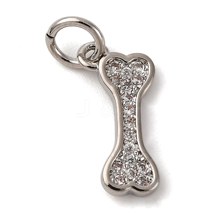 Brass Micro Pave Cubic Zirconia Pendants KK-P308-59P-1