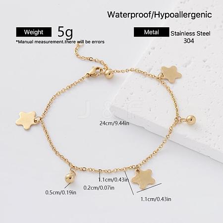 Summer Beach 304 Stainless Steel Charm Anklets for Women UX9866-1-1