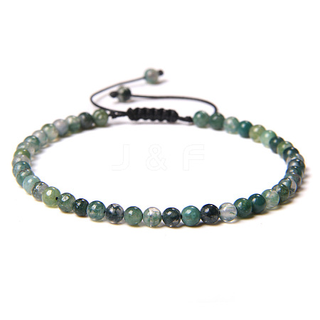 Adjustable Women's Moss Agate Beaded Bracelet CN3407-44-1
