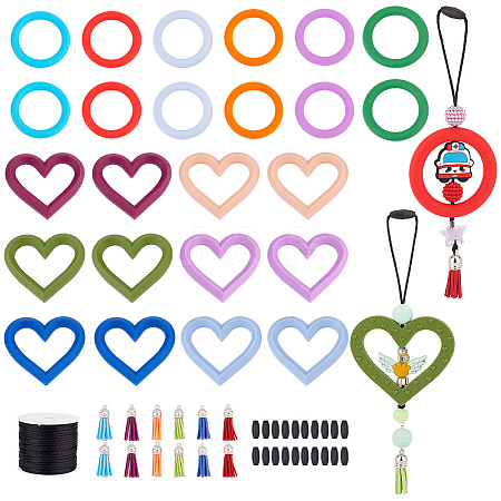 DIY Food Grade Silicone Beaded Pendant Decoration Making Kit DIY-GO0001-96-1