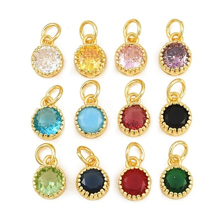 Brass Pave Cubic Zirconia Charms CU-CBA3D67-02G-1