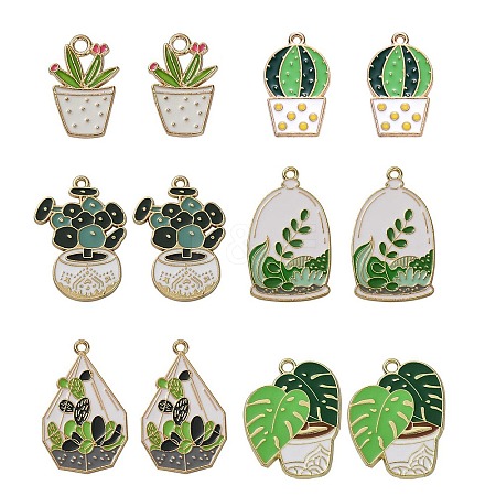 30Pcs 6 Styles Alloy Enamel Pendants ENAM-CJ0004-91-1