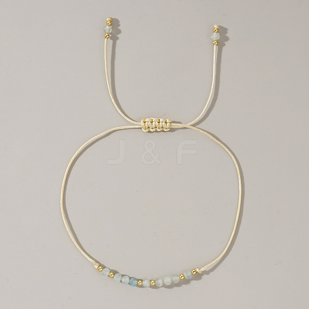 Natural Birthstone Braided Bead Bracelets for Women VA8051-3-1